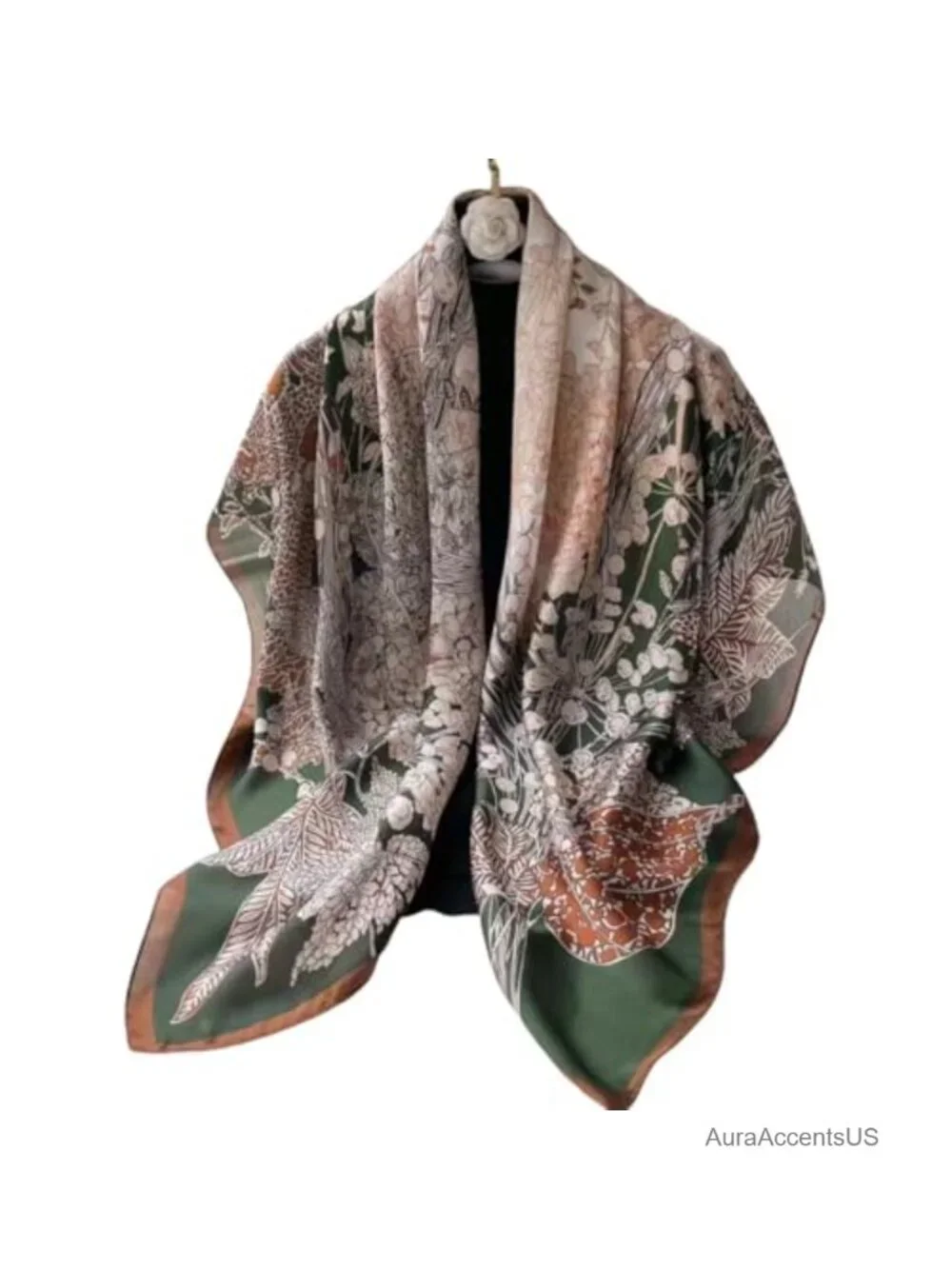 43 Inch Extra Large Square Fashion Scarf Silk Feeling Polyester